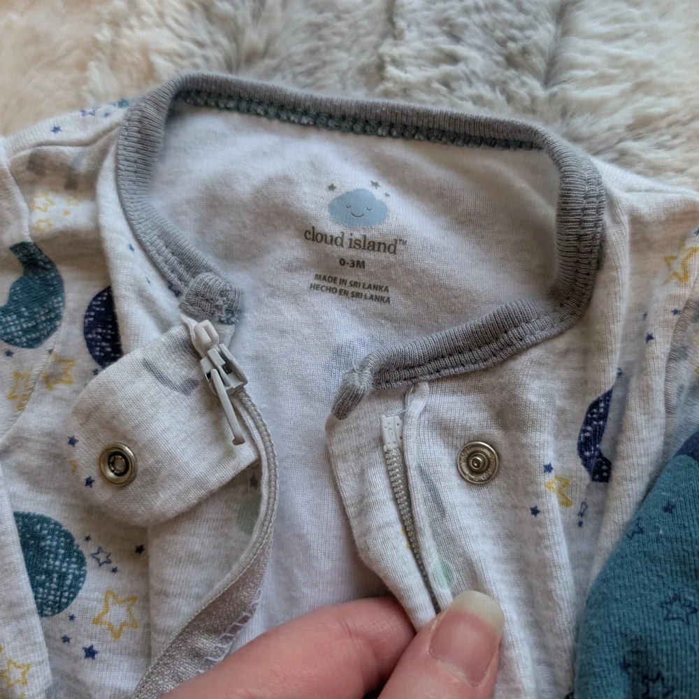 Cloud Island Long Sleeve Footed Sleeper Footie Pajamas 3 Pack 0-3 Months